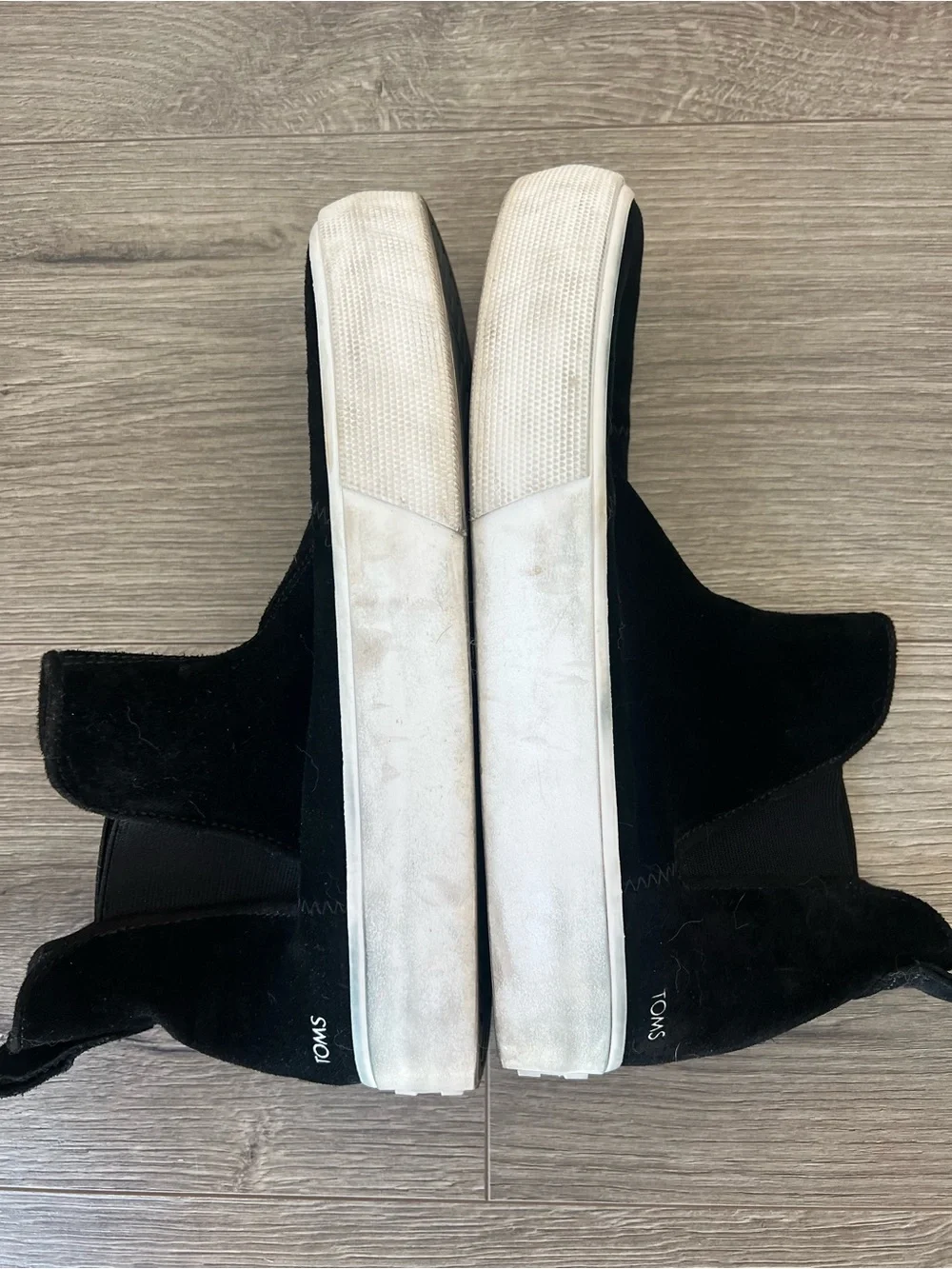 TOMS Black Slip-On Suede Sneakers - Womens 9
